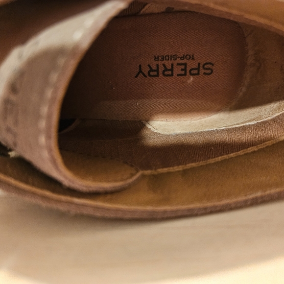 Sperry Top Sider Stella Prow Taupe Beige Leather Suede Wedge Bootie Sz 9M - Picture 6 of 8